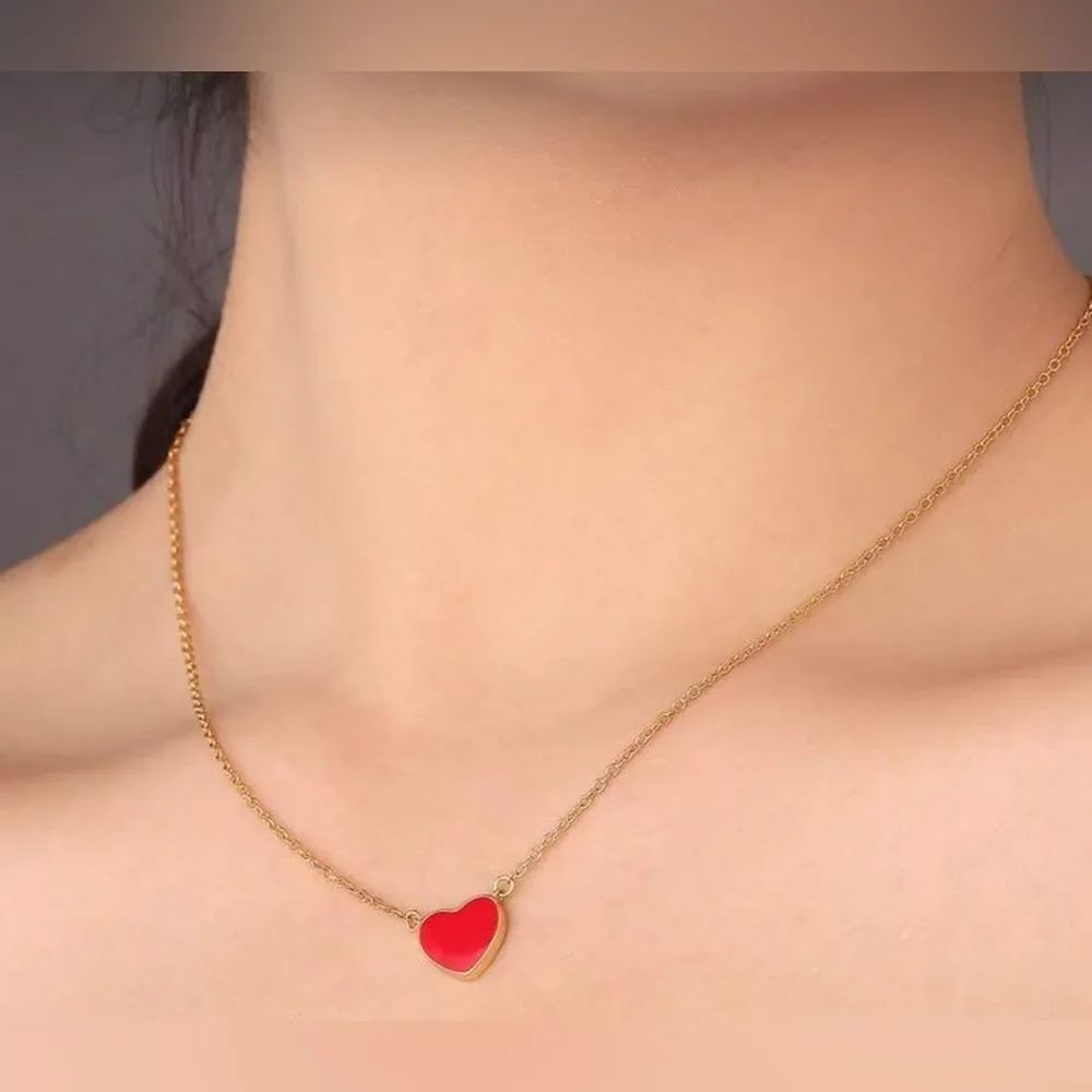Red Heart Necklace Q733